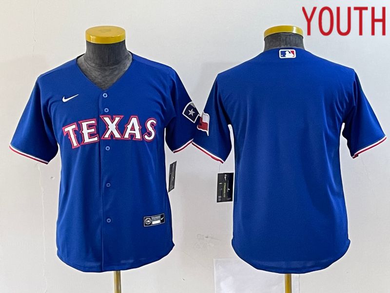 Youth Texas Rangers Blank Blue Game Nike 2023 MLB Jersey style 1